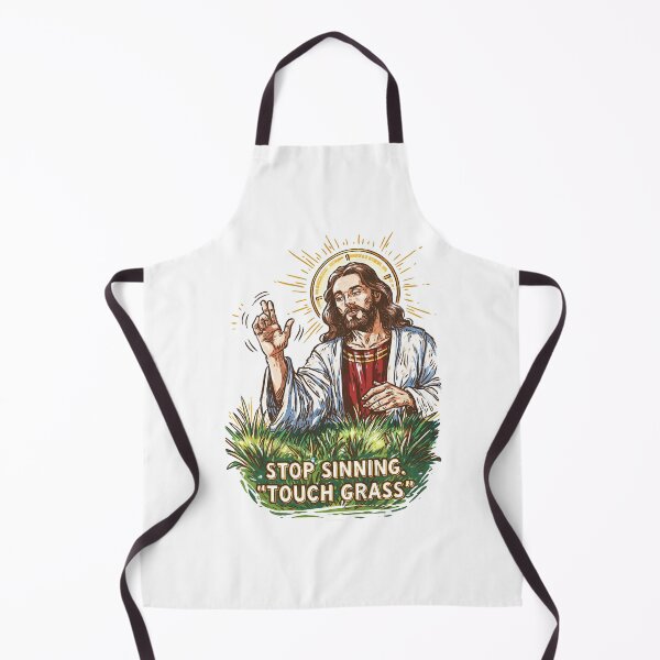 Item preview, Stop Sinning Touch Grass Jesus Standing Art designed and sold by Piotrek0001.