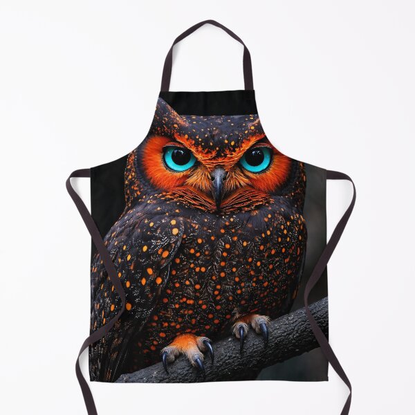 Item preview, Colorful Owl Portrait with Blue Eyes – Striking Fantasy Bird Wall Art designed and sold by Kaleidoscope Print.