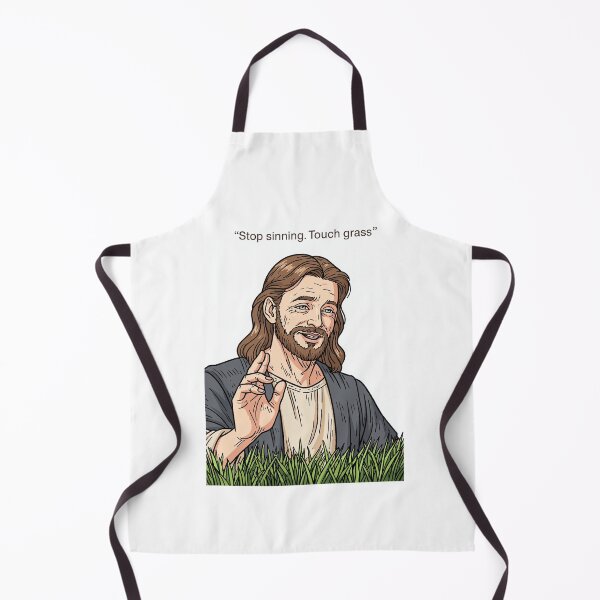 Item preview, Stop Sinning Touch Grass Jesus Looking Down designed and sold by Piotrek0001.