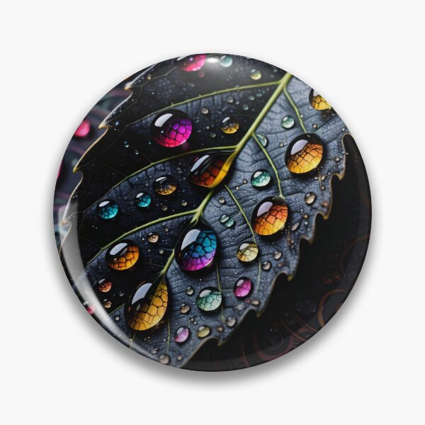 Item preview, Dark Botanical Leaf with Jewel Water Drops – Luxe Fantasy Nature Art Print designed and sold by Kaleidoscope Print.
