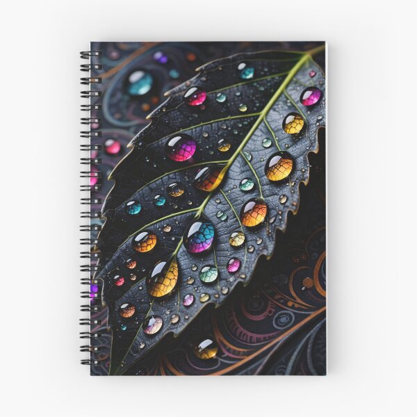 Item preview, Dark Botanical Leaf with Jewel Water Drops – Luxe Fantasy Nature Art Print designed and sold by Kaleidoscope Print.