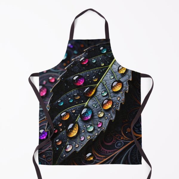 Item preview, Dark Botanical Leaf with Jewel Water Drops – Luxe Fantasy Nature Art Print designed and sold by Kaleidoscope Print.
