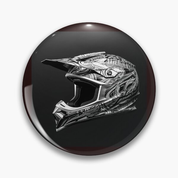 Item preview, Black and White Motocross Helmet Racing Gear Art designed and sold by inkoutninja.