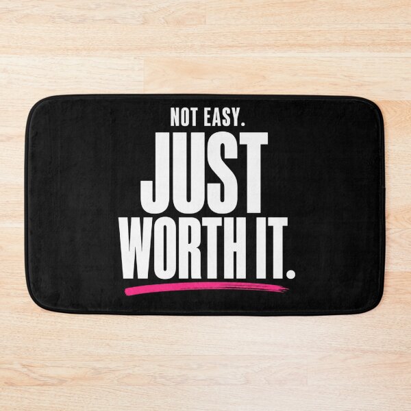 Item preview, Not Easy Just Worth It Motivation Quote designed and sold by StoryInCode.