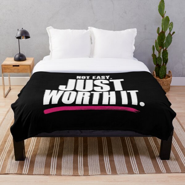 Item preview, Not Easy Just Worth It Motivation Quote designed and sold by StoryInCode.