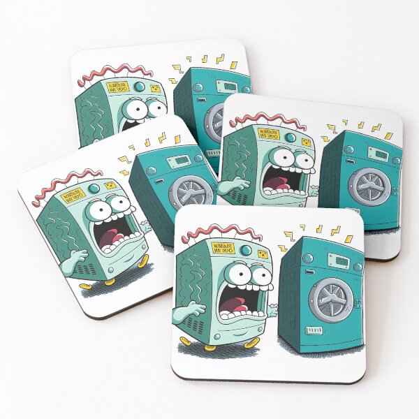 Item preview, Funny cartoon mascot washing machine yelling designed and sold by ArtEventET.