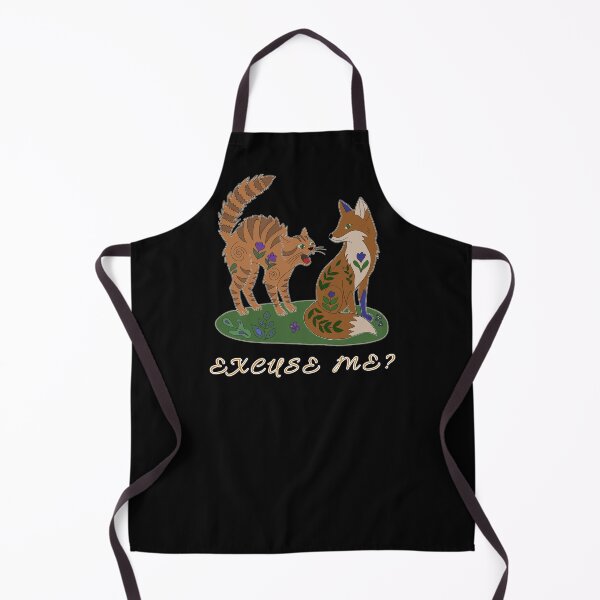 Item preview, Cat and Fox Confrontation Folk Art Illustration  designed and sold by LeshanArt.