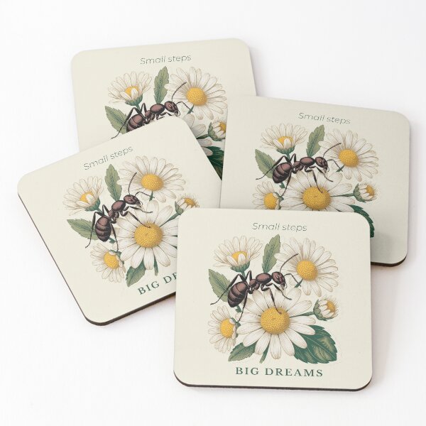 Item preview, Small Steps Big Dreams Motivational Ant Daisy Illustration designed and sold by AlexandraSand.