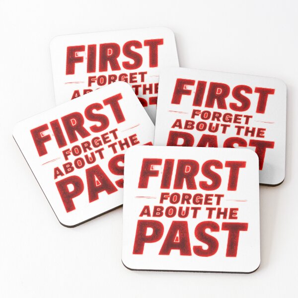 Item preview, First Forget About The Past Motivational Quote Red Glow Typography designed and sold by Lovestickerco.