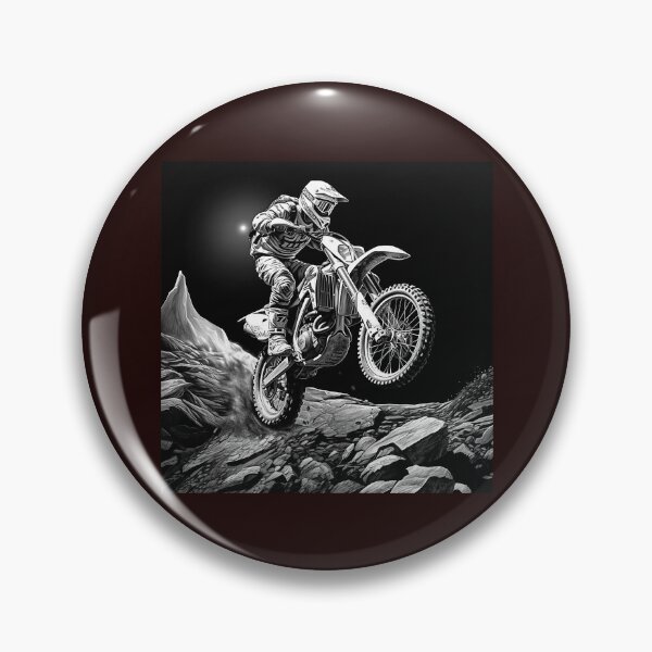 Item preview, Black and White Motocross Jump Dirt Bike Racing Art designed and sold by inkoutninja.