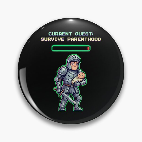 Item preview, Current Quest: Survive Parenthood — Pixel Art RPG Knight Gamer Parent Humor, New Parent Gift designed and sold by Luminari Creations.