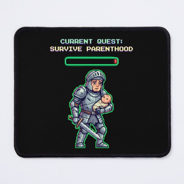 Item preview, Current Quest: Survive Parenthood — Pixel Art RPG Knight Gamer Parent Humor, New Parent Gift designed and sold by Luminari Creations.