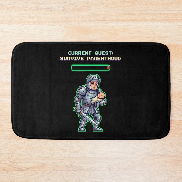 Item preview, Current Quest: Survive Parenthood — Pixel Art RPG Knight Gamer Parent Humor, New Parent Gift designed and sold by Luminari Creations.