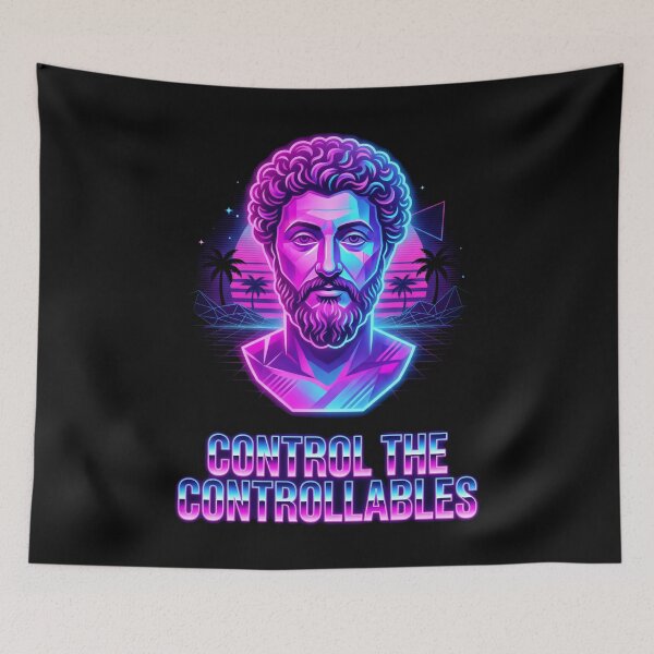 Item preview, Control the Controllables Stoic Synthwave Art Philosophy Quote designed and sold by SplashTastic.