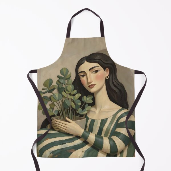 Item preview, Woman with Green Plant designed and sold by Vicky Brago-Mitchell®.