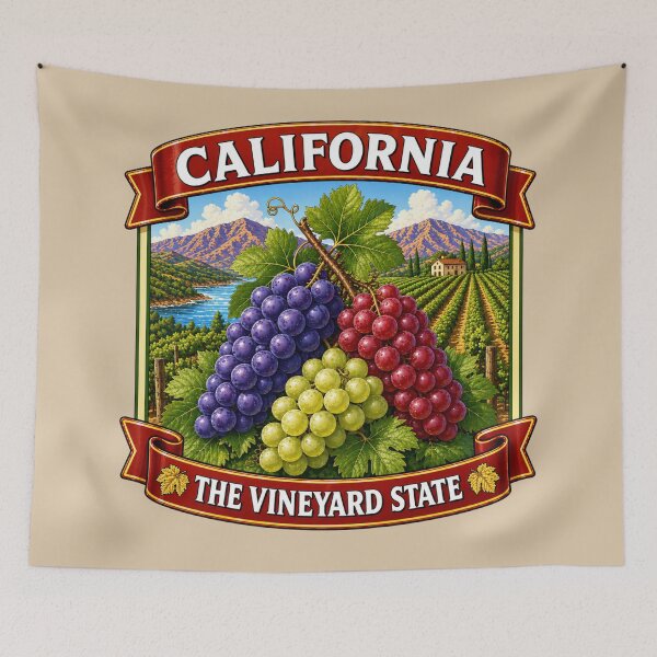 Item preview, California Grapes – The Vineyard State designed and sold by Myra365Art.