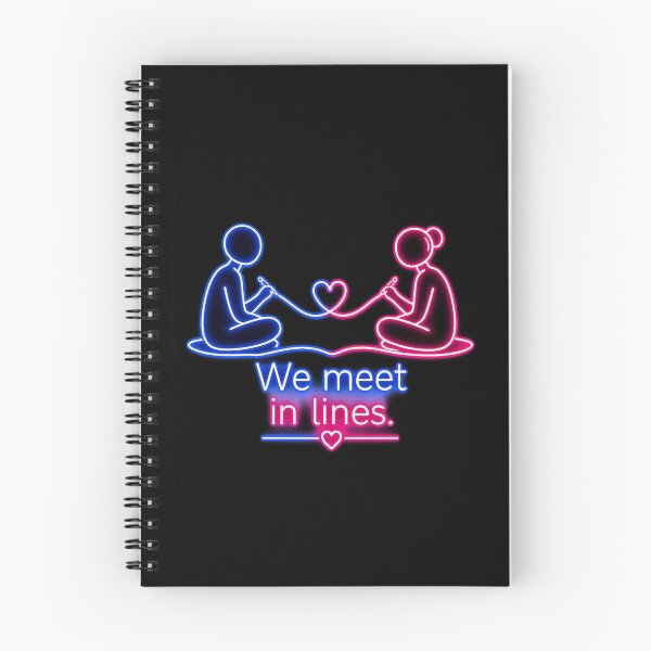 Item preview, We Meet in Lines – Neon Love Connection Illustration designed and sold by LDBStudio.