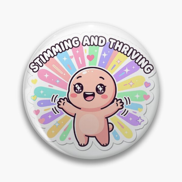 Item preview, Stimming And Thriving Sticker | Autistic Joy Rainbow Kawaii Neurodivergent Pride designed and sold by ShowOwnCreate.
