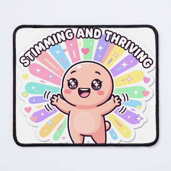 Item preview, Stimming And Thriving Sticker | Autistic Joy Rainbow Kawaii Neurodivergent Pride designed and sold by ShowOwnCreate.