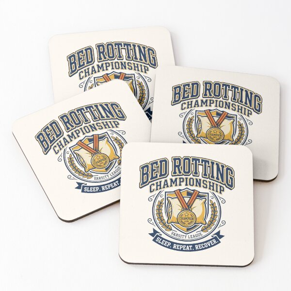 Item preview, Bed Rotting Championship Champion Lazy Humor Retro Badge designed and sold by SplashTastic.