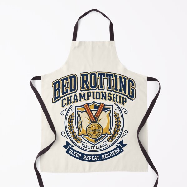 Item preview, Bed Rotting Championship Champion Lazy Humor Retro Badge designed and sold by SplashTastic.