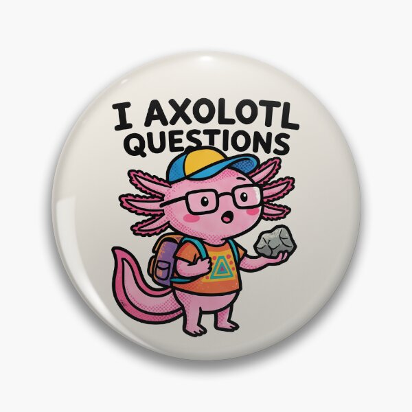 Item preview, I axolotl Questions cute nerd pink school kid tadpole with aztec shirt holding rock designed and sold by bard-art.
