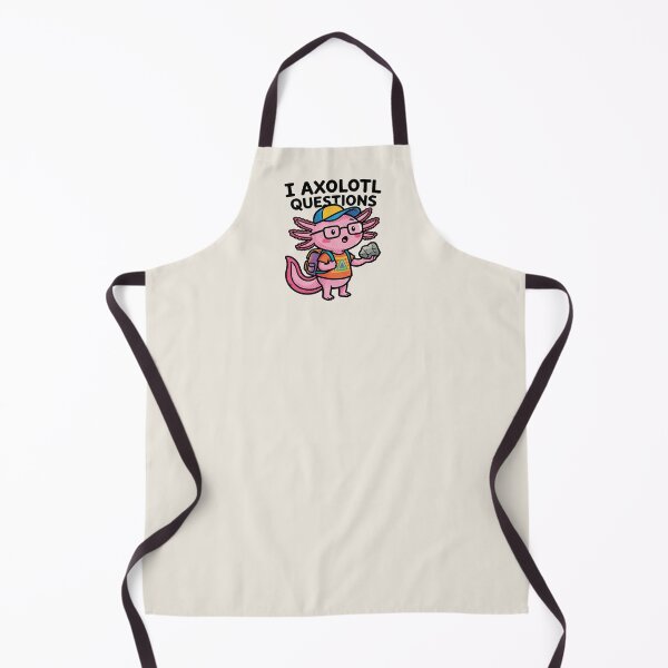 Item preview, I axolotl Questions cute nerd pink school kid tadpole with aztec shirt holding rock designed and sold by bard-art.