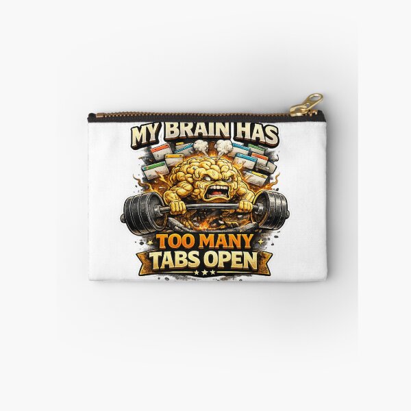 Item preview, Too Many Tabs Open Brain - Funny Overthinking Mental Grind Fitness Sticker designed and sold by Psychlee Best Finds.