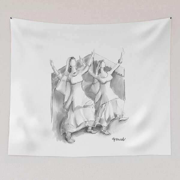 Item preview, Punjabi Girls Dancing 1 designed and sold by Sukhpal Grewal Ethnic Art.