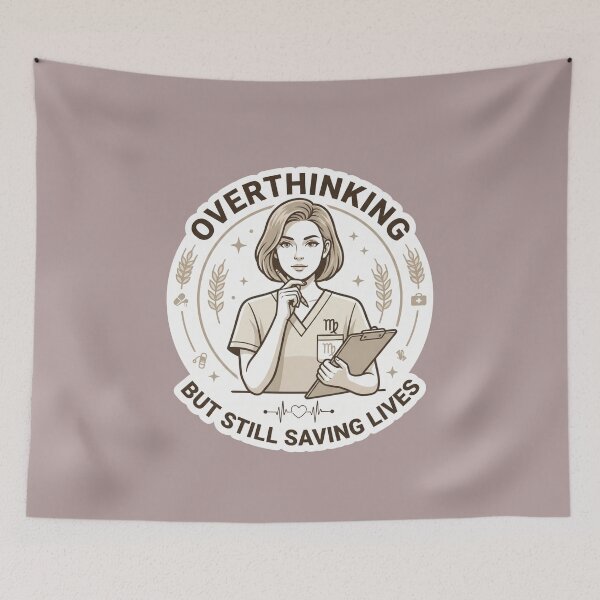 Item preview, Virgo Nurse – Overthinking Everything But Still Saving Lives Funny Zodiac Gift designed and sold by Im-Ara.