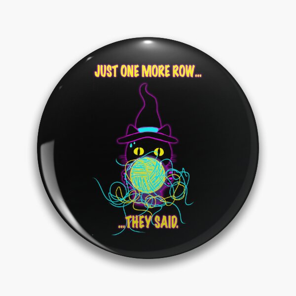 Item preview, Just One More Row Knitting Shirt – Funny Crochet & Knitter Gift, Frogging Yarn Humor, Witch Cat Neon Design designed and sold by ArtyWares.
