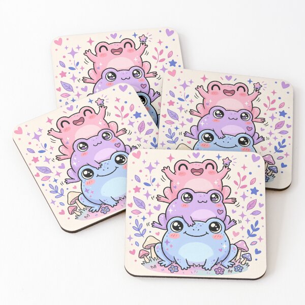 Item preview, Chaotic Kawaii Frog Stack Bisexual Pride Flag designed and sold by ryanguas.
