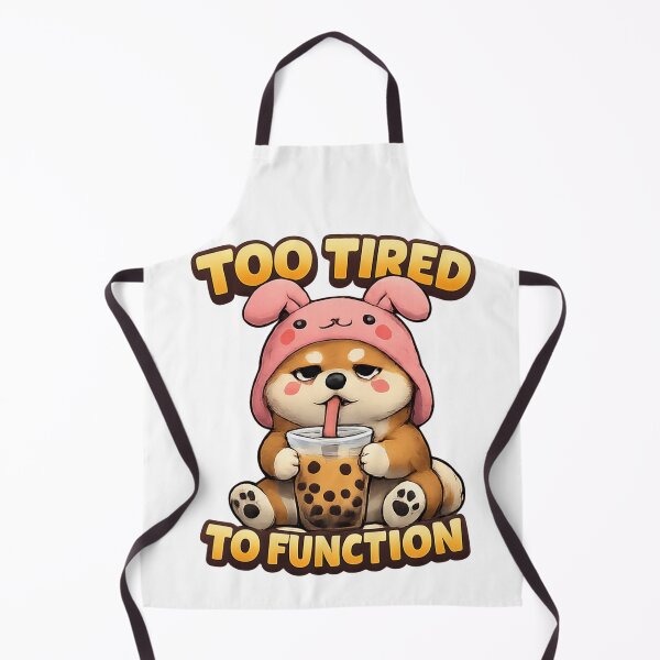 Item preview, Too Tired To Function – Cute Shiba Inu Boba Tea Meme designed and sold by ChaosNest.
