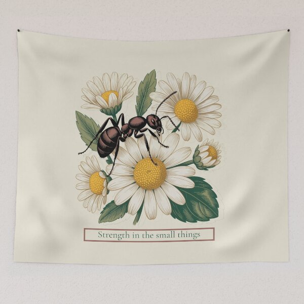 Item preview, Strength In The Small Things Vintage Ant Botanical Print designed and sold by AlexandraSand.