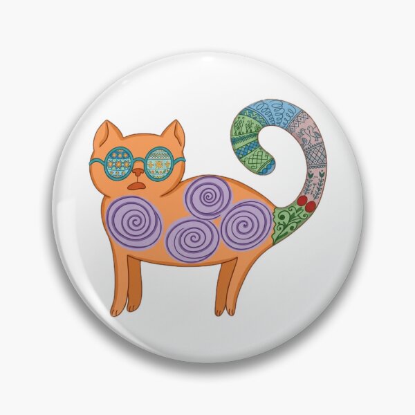 Item preview, Boho Hippie Cat with Mandala Patterns and Sunglasses designed and sold by LeshanArtUA.