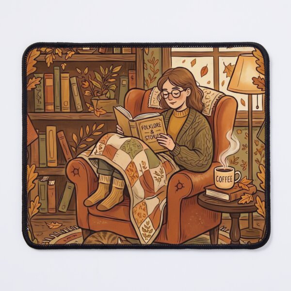 Item preview, Bookworm Club Cozy Autumn Reading Nook Design designed and sold by urbinet.