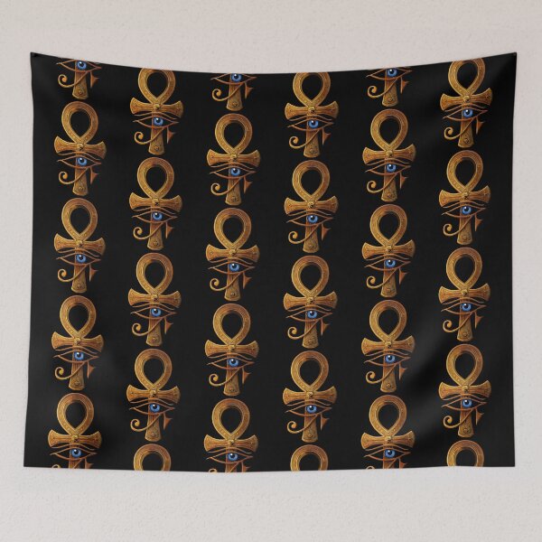 Item preview, Golden Ankh Eye of Horus Sacred Egyptian Symbol designed and sold by RamyGallery.