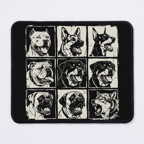 Item preview, Roaring Dogs Vintage Angry Dogs Barking Cool Snarling Hellhound Face-to-Face Fury Dogs Barking Dangerous Dogs designed and sold by Jokerstyle.