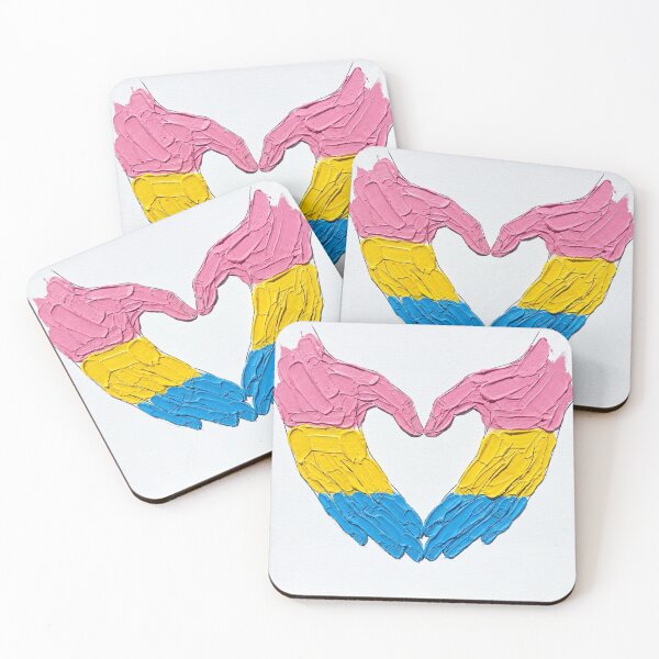 Item preview, Impasto Palette Knife Pansexual Pride Heart Hands designed and sold by ryanguas.