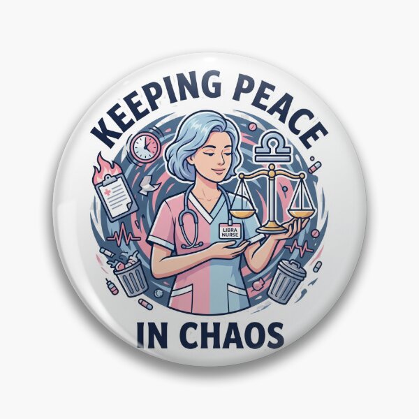 Item preview, Libra Nurse – Keeping Peace While Everything Is Chaos Funny Zodiac Nurse Gift designed and sold by Im-Ara.