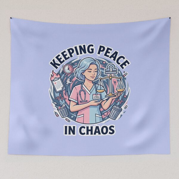 Item preview, Libra Nurse – Keeping Peace While Everything Is Chaos Funny Zodiac Nurse Gift designed and sold by Im-Ara.