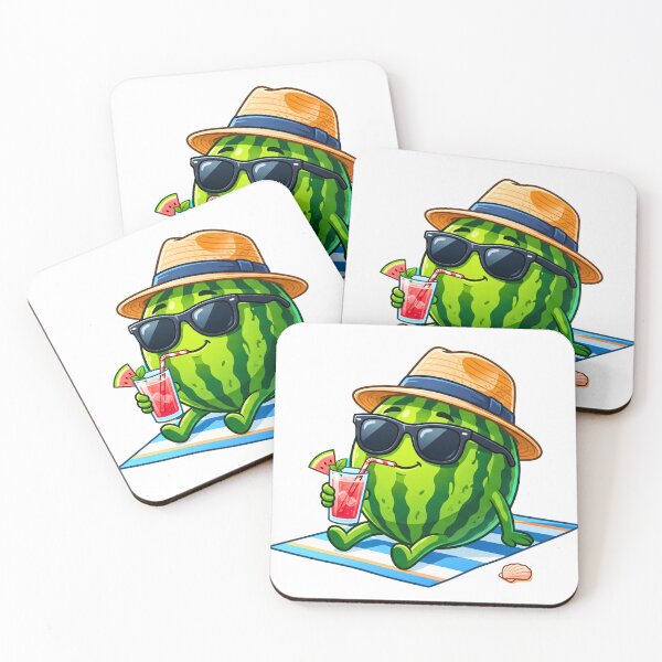 Item preview, Cool Watermelon Chilling on the Beach - Tropical Summer Vibe designed and sold by TheCuriousPawn.