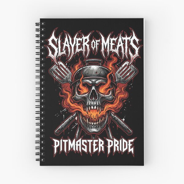 Item preview, Slayer of Meats Pitmaster Pride — Heavy Metal BBQ Skull Grill Art, Funny Dad Father's Day Gift designed and sold by Luminari Creations.