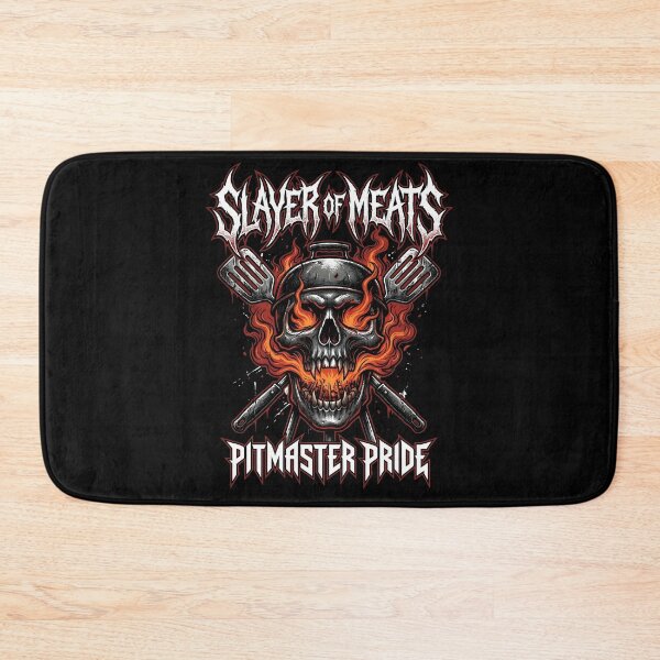 Item preview, Slayer of Meats Pitmaster Pride — Heavy Metal BBQ Skull Grill Art, Funny Dad Father's Day Gift designed and sold by Luminari Creations.
