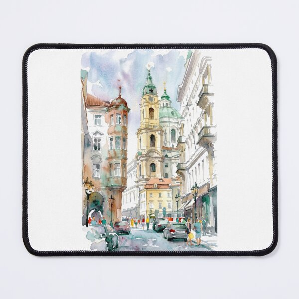 Item preview, Old Town Square with St Nicholas Church in Prague designed and sold by caracatita75.