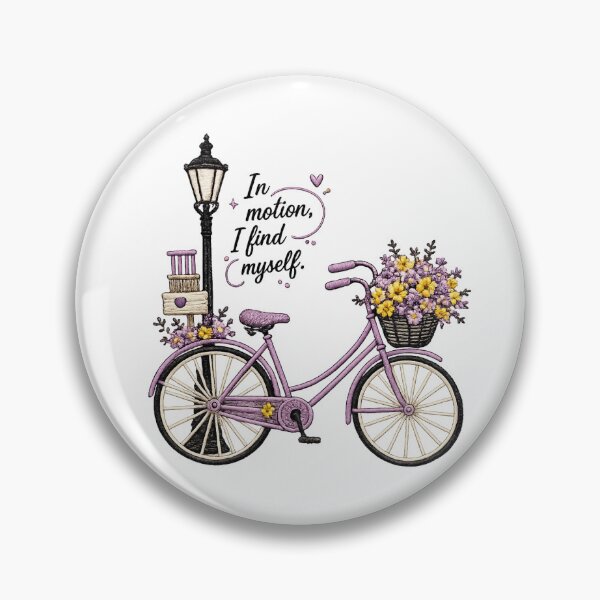 Artikelvorschau, In Bewegung finde ich mich selbst – Vintage-Blumenstickerei im Fahrradstil entworfen und verkauft von Aurelux_24.