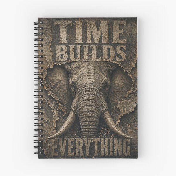 Item preview, Builder Discipline Time Builds Everything Elephant Industrial Wall Art designed and sold by SavannaStrikes.