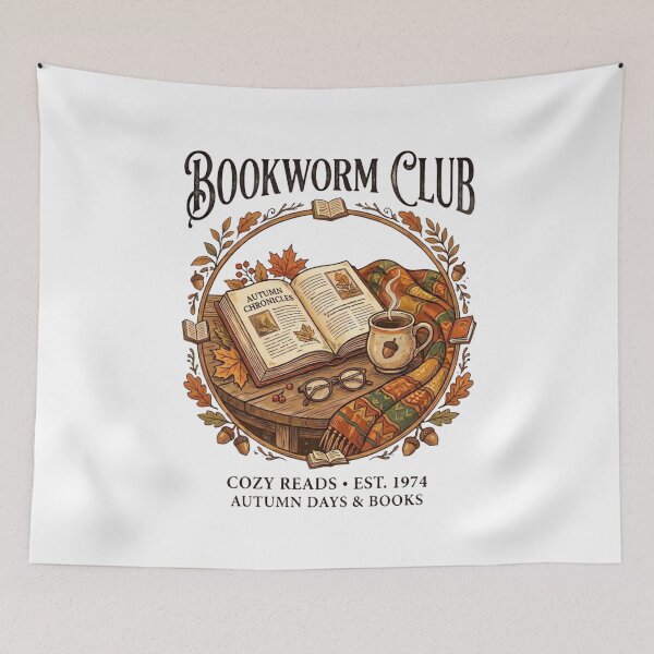 Item preview, Bookworm Club Cozy Autumn Chronicles Design Vintage Coffee & Book Aesthetic designed and sold by urbinet.