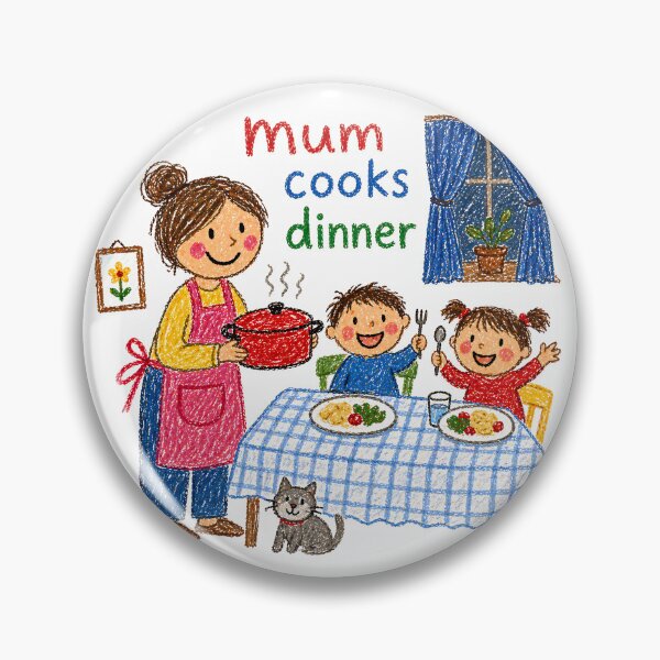 Item preview, Mum Cooks Dinner Child Drawing designed and sold by Podartfulpress.