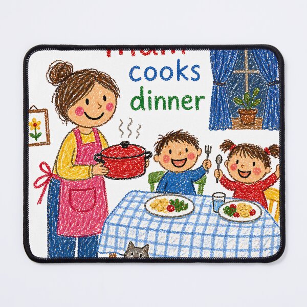 Item preview, Mum Cooks Dinner Child Drawing designed and sold by Podartfulpress.